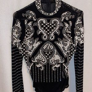 Women’s Beaded Long Sleeve Bodysuit